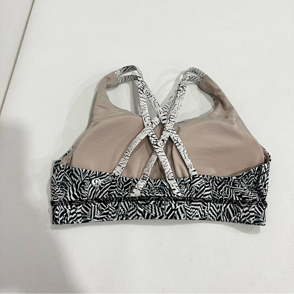 Lululemon Energy Bra Size 6 Nulux Dazzle Energy Bra 50g Alpine White Black View 6